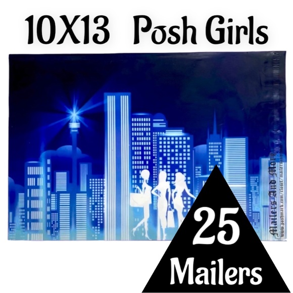 25 10X13 Poly Mailers Posh Girls Shipping Envelopes PRICE IS FIRM City Lights - Picture 4 of 6
